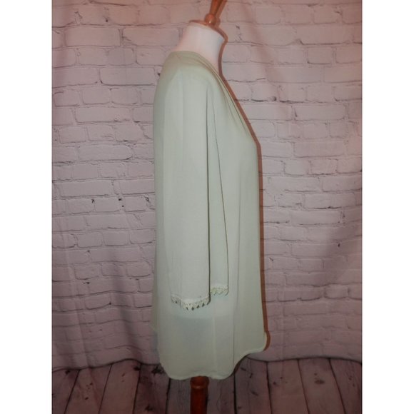 Umgee Light Green Jacket Small Open Front Sheer - Picture 3 of 5
